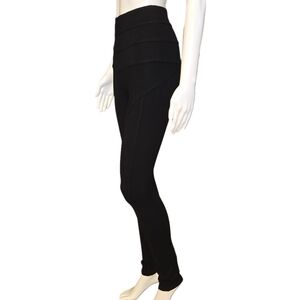 DEMOCRACY "Gut Buster"-Style Body Shaping Black Ponte Knit Seamed Legging Size S